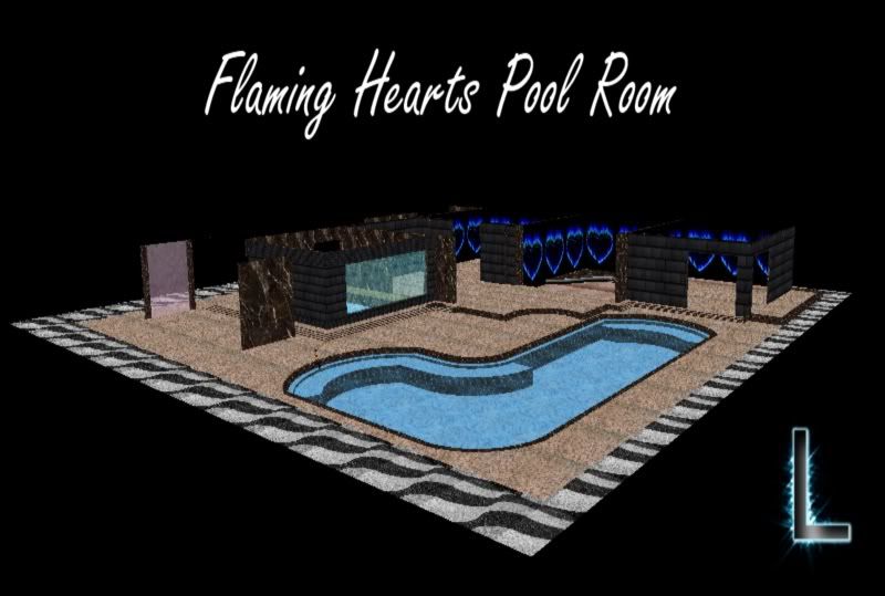 Flaming Hearts Pool Room