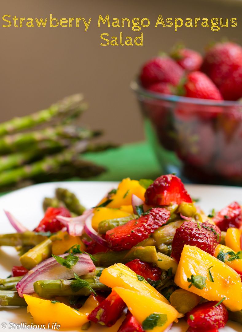 Fruity and Colourful Strawberry Mango Asparagus Salad