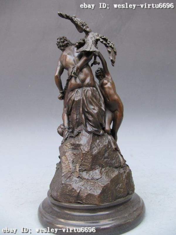 Bestgood998 Greek Mythology Chained Prometheus Nude Bronze Statue