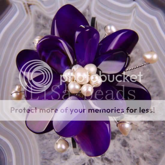 Purple Agate Fresh Water Pearl Beads Bracelet LH936  