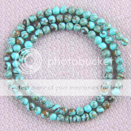 4MM Turquoise Round Loose Beads Gemstone Strand LP342  