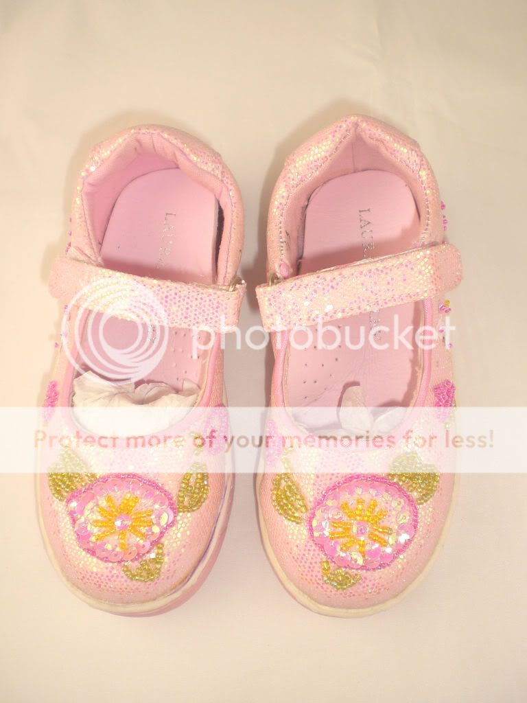 Laura Ashley Pink Dolly Sequin Girls Shoes EU24 32