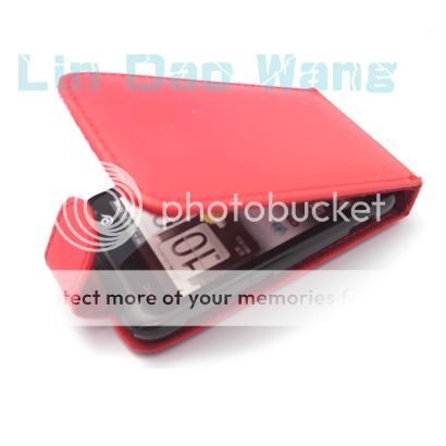 Red Leather Case Cover Pouch For HTC INCREDIBLE S S710E  