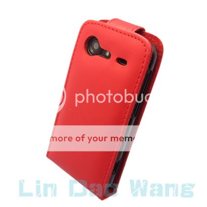 Red Leather Case Cover Pouch For HTC INCREDIBLE S S710E  