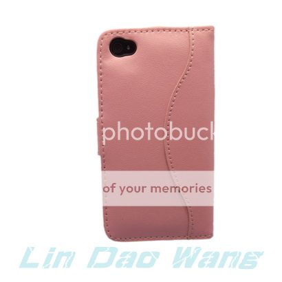 BOOK GENUINE LEATHER CASE POUCH FOR Apple iPhone 4 4G  