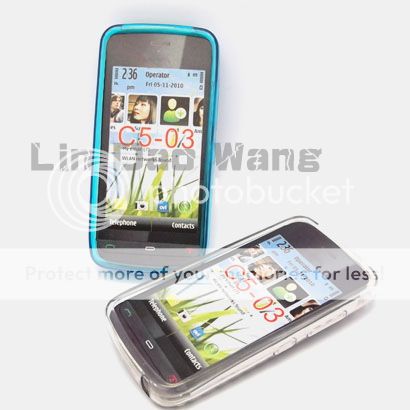   Soft Plastic Case Pouch + LCD Screen Protector Film For Nokia C5 03