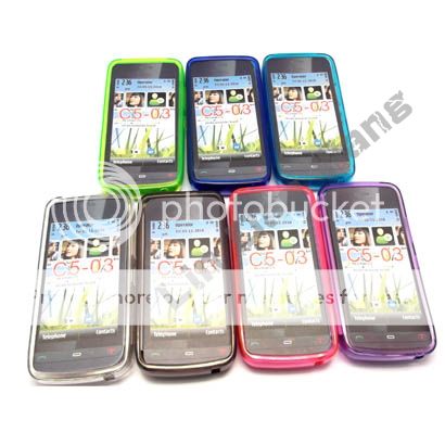   Soft Plastic Case Pouch + LCD Screen Protector Film For Nokia C5 03