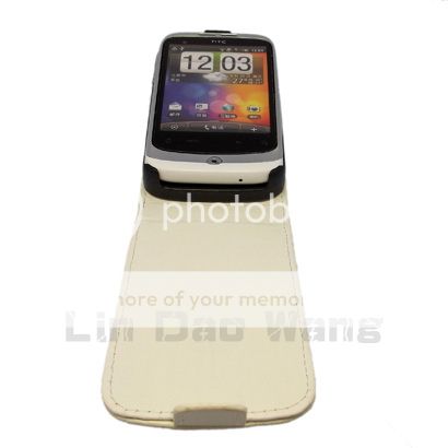 Genuine Leather Case Pouch Film For HTC WILDFIRE,White  