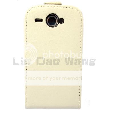 Genuine Leather Case Pouch Film For HTC WILDFIRE,White  