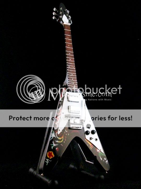 MINIATURE GUITAR JIMI HENDRIX GIBSON FLYING V PSYCHEDELIC 1967 *FREE